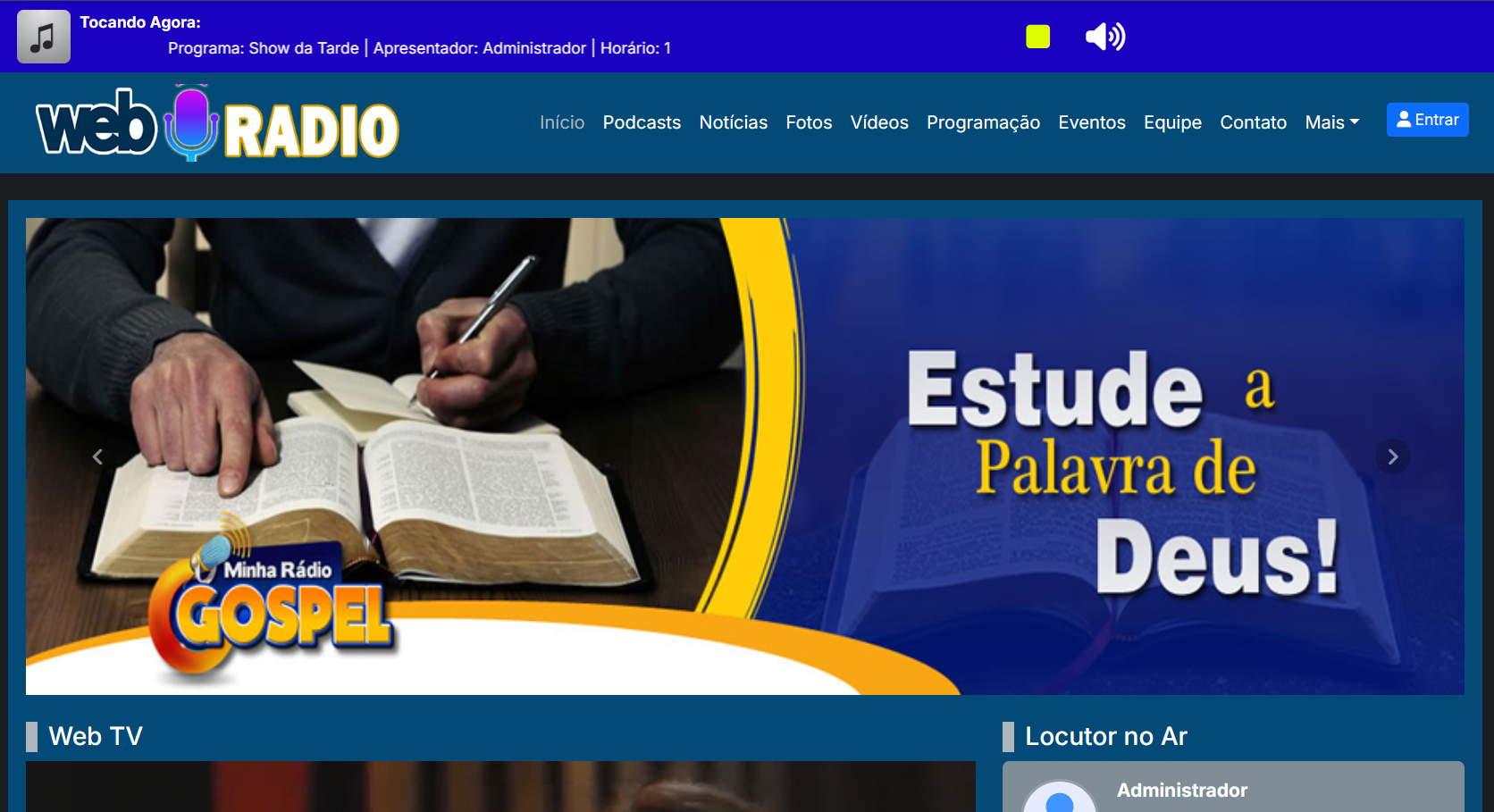 Modelo de Site para Rádio 1